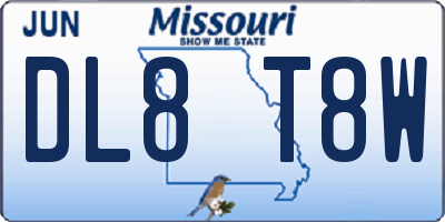 MO license plate DL8T8W