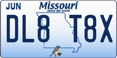 MO license plate DL8T8X