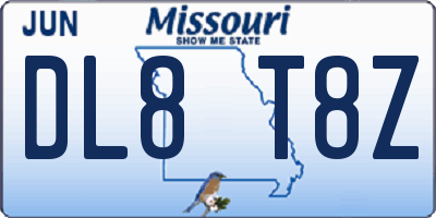 MO license plate DL8T8Z