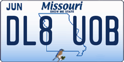 MO license plate DL8U0B