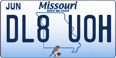 MO license plate DL8U0H
