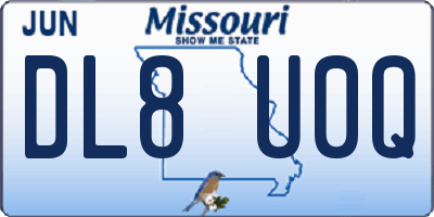 MO license plate DL8U0Q