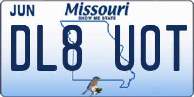 MO license plate DL8U0T