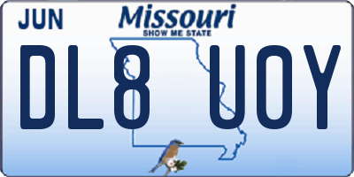MO license plate DL8U0Y