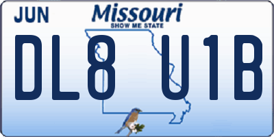 MO license plate DL8U1B
