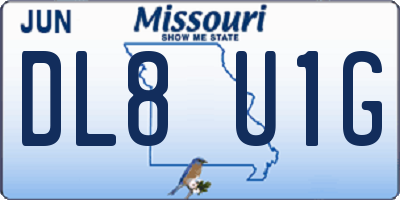MO license plate DL8U1G
