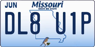 MO license plate DL8U1P