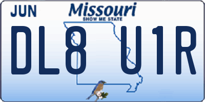 MO license plate DL8U1R