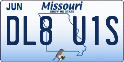 MO license plate DL8U1S