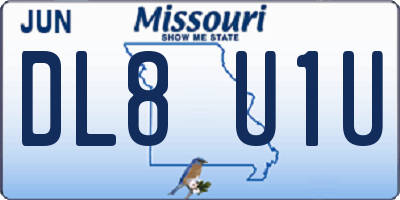 MO license plate DL8U1U