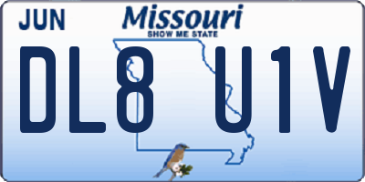 MO license plate DL8U1V