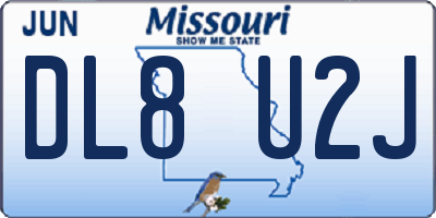 MO license plate DL8U2J