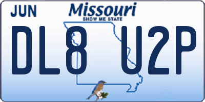 MO license plate DL8U2P