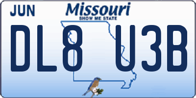 MO license plate DL8U3B