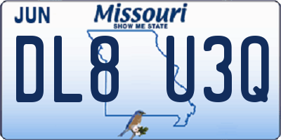 MO license plate DL8U3Q