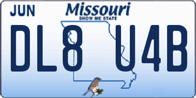 MO license plate DL8U4B