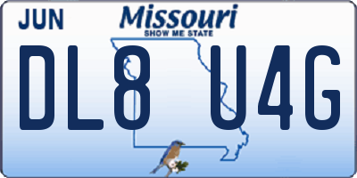 MO license plate DL8U4G