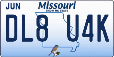 MO license plate DL8U4K