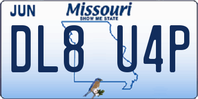 MO license plate DL8U4P