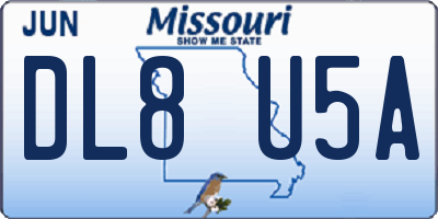 MO license plate DL8U5A