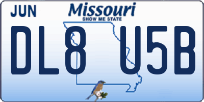 MO license plate DL8U5B