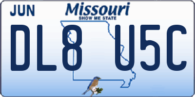 MO license plate DL8U5C