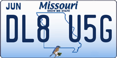 MO license plate DL8U5G