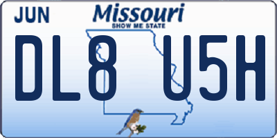 MO license plate DL8U5H