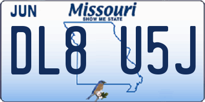 MO license plate DL8U5J