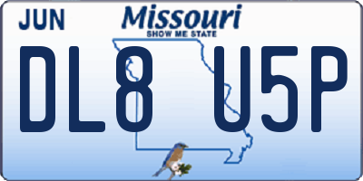 MO license plate DL8U5P