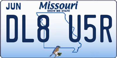 MO license plate DL8U5R