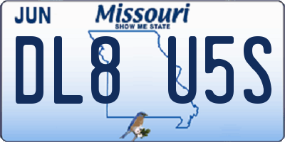 MO license plate DL8U5S