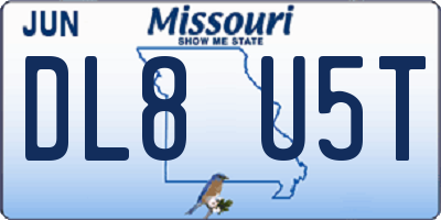 MO license plate DL8U5T