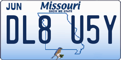 MO license plate DL8U5Y