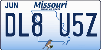 MO license plate DL8U5Z