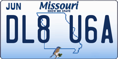 MO license plate DL8U6A