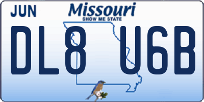 MO license plate DL8U6B