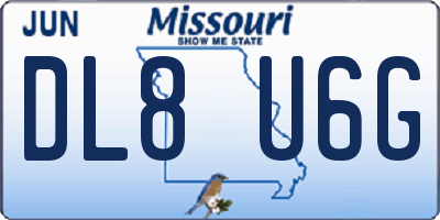 MO license plate DL8U6G