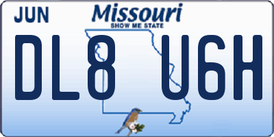 MO license plate DL8U6H