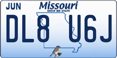 MO license plate DL8U6J