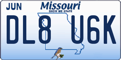 MO license plate DL8U6K