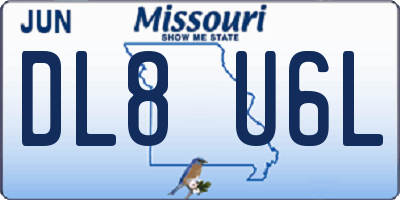 MO license plate DL8U6L