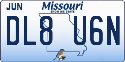 MO license plate DL8U6N