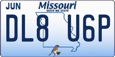 MO license plate DL8U6P