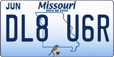 MO license plate DL8U6R