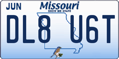 MO license plate DL8U6T