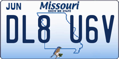 MO license plate DL8U6V