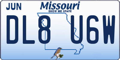 MO license plate DL8U6W
