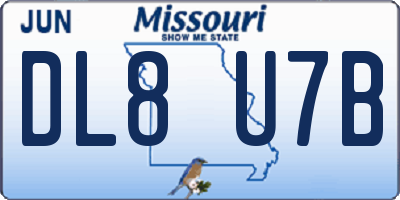 MO license plate DL8U7B