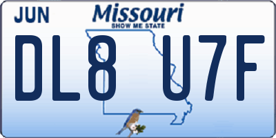 MO license plate DL8U7F